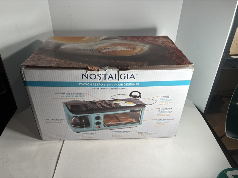Nostalgia Retro 3-in-1 Family Size Electric Breakfast Station.
