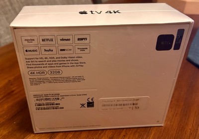 Apple TV 32GB 4K HD Media Streamer - Black (MQD22LL/A) for sale