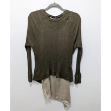 ZARA Wool Blend Double Layered Knit Slip Top Women's Size S