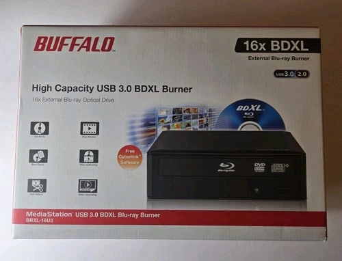 BUFFALO MediaStation 16x External BDXL Blu-ray Burner  Disk drive BRXL-16U3 