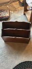 Wood Freestanding Magazine Rack, 2-Compartment Brown Floor Holder — photo 1