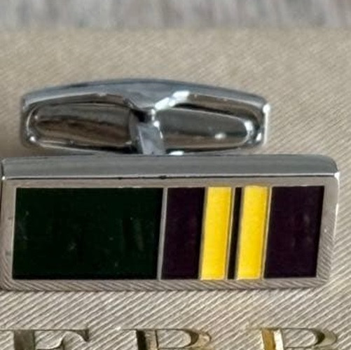 Burberry Color Contrast Rectangle Shape Cufflinks… - image 4