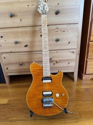 Ernie Ball Music Man Axis HH Floyd Tremolo Roasted Amber Quilt Guitar