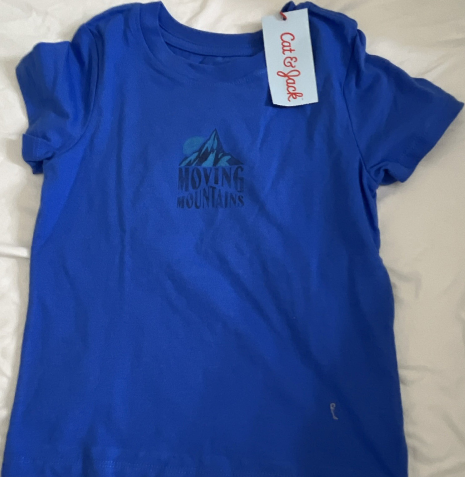 Cat & Jack Blue Graphic Short Sleeve T-Shirt, Crew Neck, Unisex Toddler 3T