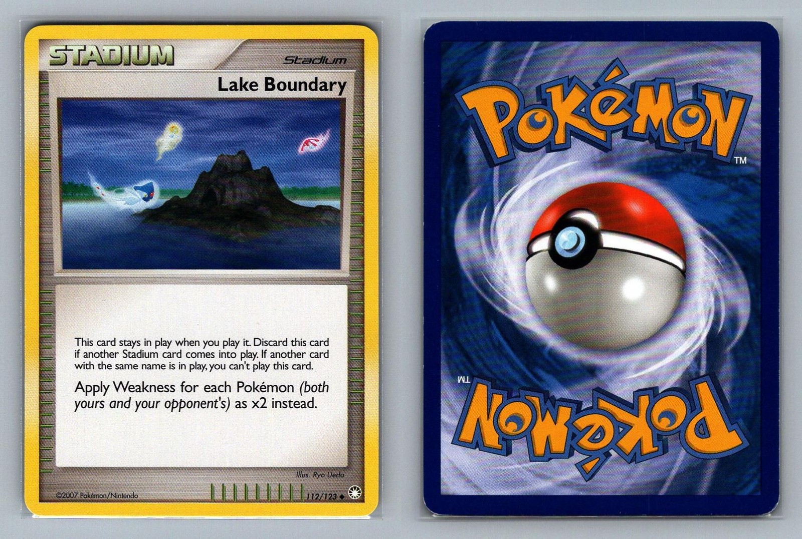 Lake Boundary #112/123 Mysterious Treasures Vintage Pokemon Card - NM