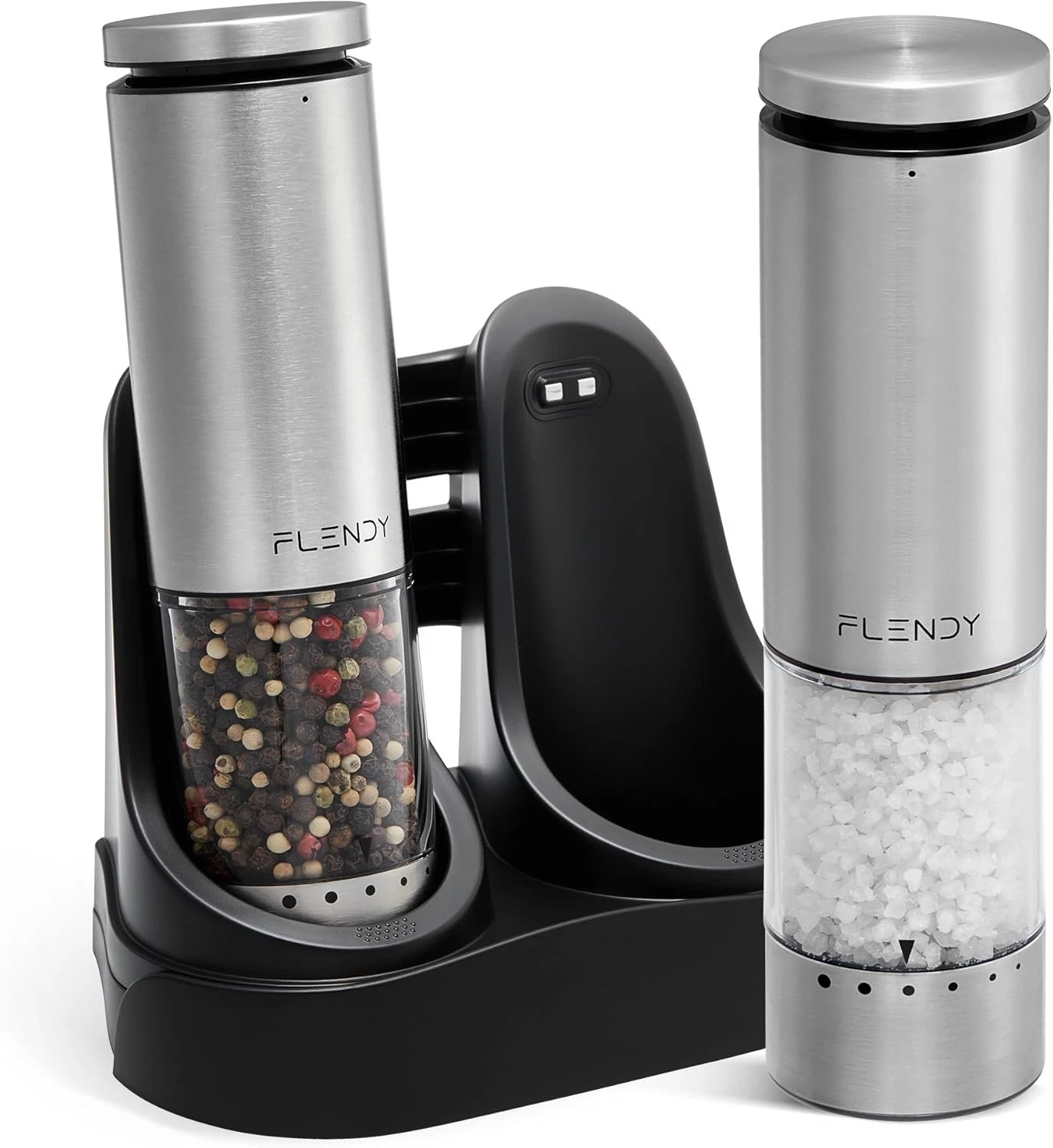 Flendy Electric Salt and Pepper Grinder Set Rechargeable