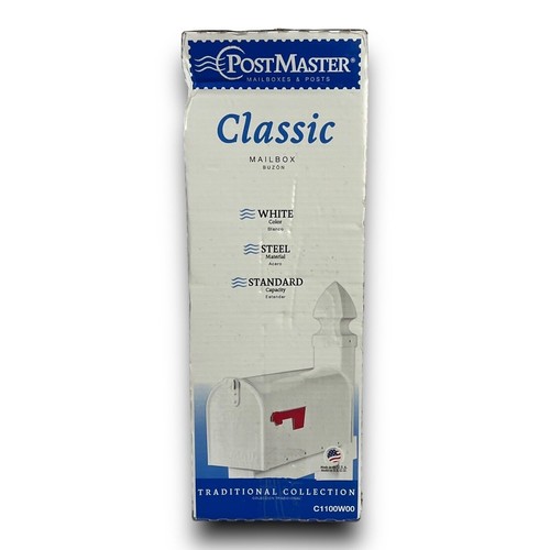 Post Master MailBox Roadside Classic White Standard Mailbox C1100W00 - Picture 9 of 15