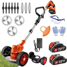 2500W Cordless Weed Eater Electric Brush Cutter Lawn Edger Grass String Trimmer
