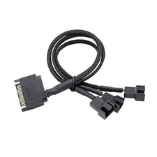 SATA to 3 Pin / 4 Pin Fan Adapter, 15 Pin SATA to 12V PC Case Fan 1 to 3