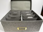 LINEN PHOTO ORGANIZER BOX With Dividers, Foldable Design & Self-Stick Labels NIB — photo 7