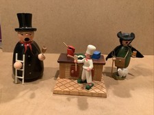 3 Small Incense Smokers - Germany - Chimney Sweep, Chef & Shepherd