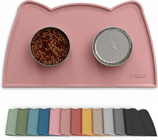 Silicone Cat Food Mat for Food&Water Bowls, 52X30Cm, Coral