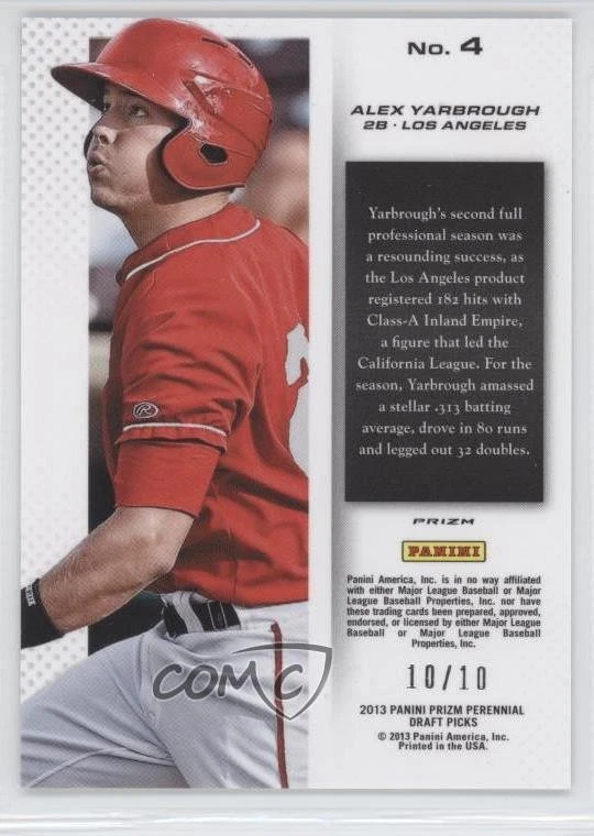 2013 Panini Prizm Perennial Draft Picks Stat Leaders Gold /10 Alex Yarbrough #4 - Image 2 of 2