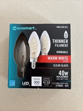 Ecosmart LED Warm White Dimmable 40W Clear Glass Light Bulbs 3 Pack