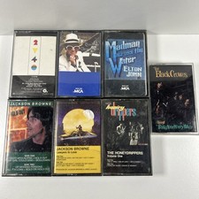 Lot Of 7 Vintage Classic 80's Rock Cassette Tapes Elton John Jackson Browne Crow