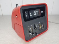 Wecker Radiowecker Elac Vintage RD 100 für Bastler 70er Klappzahlen Rot / bk96