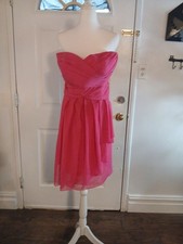 David’s Bridal Pink Bridesmaids Strapless Mini Dress Sweetheart Neckline Size 16