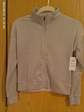 Back To School Girl's Velour Long Sleeve Gray Zip Sweatshirt Size M By Ideology