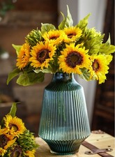 Classic Silk Artificial Sunflowers Real Touch Fake Flower Bridal Centerpieces