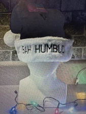 Bah Humbug! Santa Claus Black Christmas Hat - New With Tag