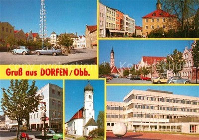 Dorfen Erding Marktplatz Maibaum Motive Innenstadt Kirche