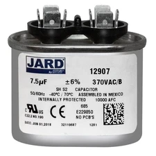 7.5 uf MFD 370 VAC OVAL Run Capacitor Replaces NGM 325P755H37A15A4Z JARD 12907