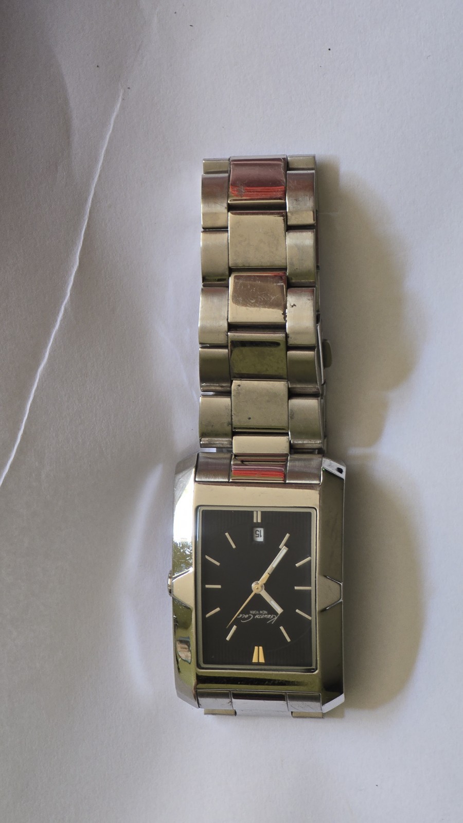Kenneth Cole Silver Rectangle Analog Wristwatch B… - image 1