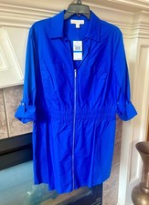 NWT Michael Kors Cobalt Blue Cotton Shirt Dre...