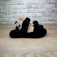UGG Oh Fluffita Black Sheepskin Slingback Slide 5