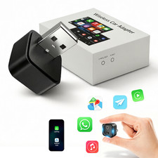 2-in-1 Wireless CarPlay Android Auto Adapter Plug  Play USB for iPhone Android