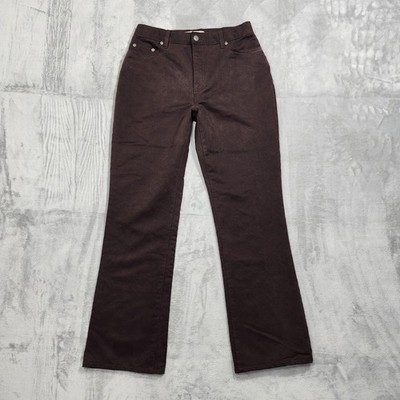 Vintage Faded Glory Pants Womens 8 Brown Microfiber High Rise Bootcut Office