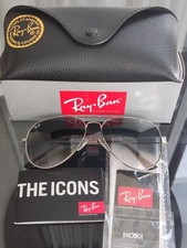 RAY-BAN RB3026, aviator sunglasses , Silver Frame/Large 62mm gradient gray Lens