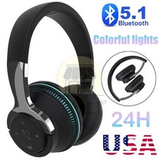NEW Bluetooth 5.1 Wireless Headset With Noise Cancelling For Phones PC Laptop US