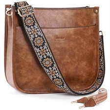 Crossbody Bags for Women Trendy Vegan Leather Hobo Handbags With 2PCS Adjusta...