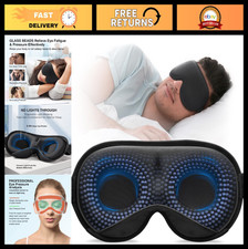 Weighted Sleep Mask, 3D Light Blocking Eye Cover, Adjustable Strap, Pressure Rel
