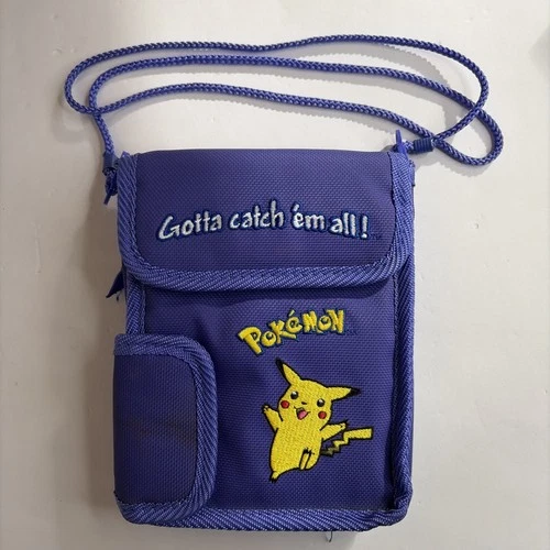 Vintage Pokemon Nintendo Gameboy Carrying Case Purple Pikachu Pokemon Strap