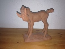 Vintage Pferd/Fohlen Figur Skulptur Keramik/roter Ton unglasiert