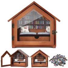 Anxiety Bookshelf 300 PCS Mini Books Decor Display Stress Relief Walnut