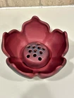 Vintage Van Briggle Art Pottery Mulberry Lotus Bowl with Flower Frog Colo USA