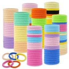 100-PCS Hair Ties Seamless Ponytail Holders Multicolor Elastics for Women Girls