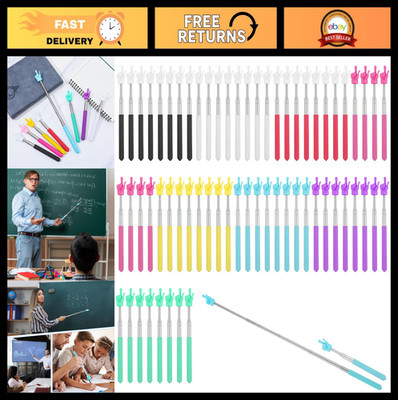 64 Pack Extendable Pointer Sticks for Classroom, Teacher & Presenter Tools, 8 Co