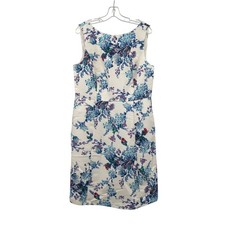 Talbots Floral Sheath Dress Sleeveless Womens Size Medium New Zip