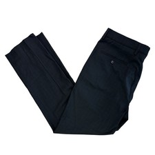 VINCE CAMUTO Men’s Black Check Flat Front Stretch Dress Pants - Size 36 x 30