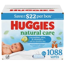 Huggies Natural Care Baby Wipes, Cucumber and Green Tea, 17 pk., 1088 Wipes