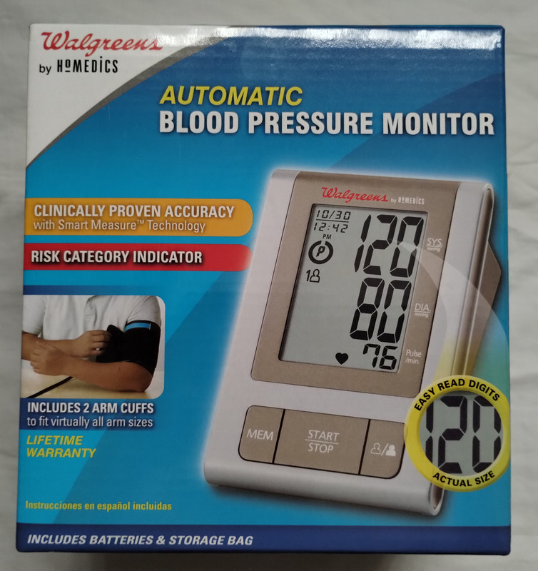 Walgreens Homedics 518731 Automatic Blood Pressure Monitor with Case
