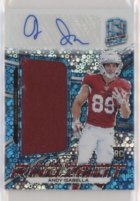 2019 Panini Spectra Neon Blue Prizm 6/99 Andy Isabella RPA Patch Auto RC 6fs