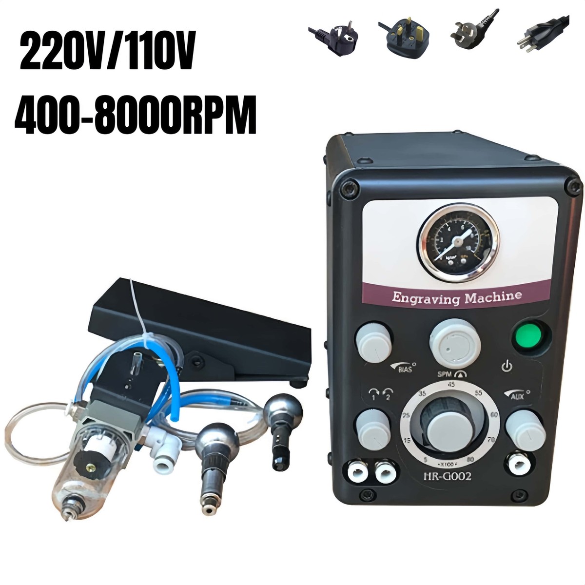 Double Ended Pneumatic Jewelry Engraving Machine Impact Graver