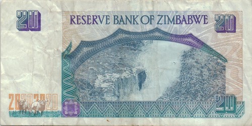Zimbabwe 20 Dollari 1997 P-7a Banconota Africa Valuta #5165 - Foto 6 di 6