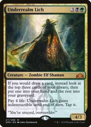 MTG x1 UNDERREALM LICH 1x NM Guilds of Ravnica GRN #211 Free Shipping! EDH Magic