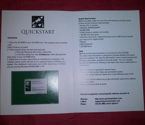 4 件套 QUICKSTART 轻松学习音乐 PC Windows 9X 至 XP 软件 CD ROM - 第 3 张/共 4 张
